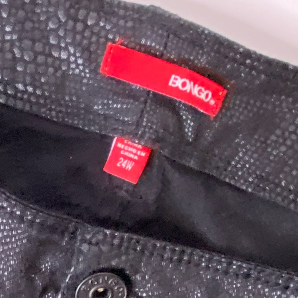 Bongo Snakeskin Print Black Shimmer Pants - Picture 4 of 8